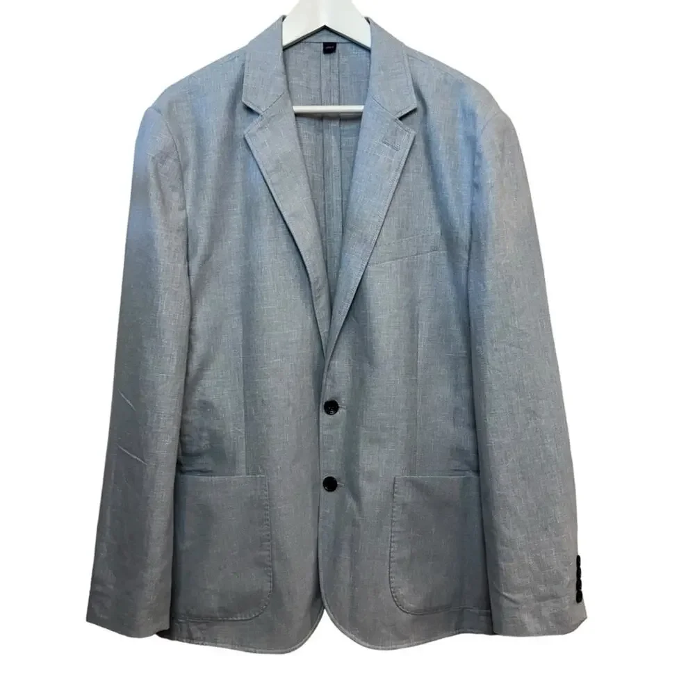 J. by J. Crew Thompson Linen Blazer Light Blue Sport Coat Jacket 42